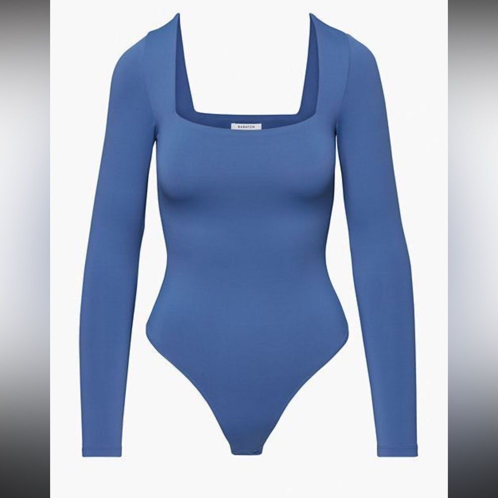 Aritzia Babaton Azure Long Sleeve Original Contour Squareneck Bodysuit small